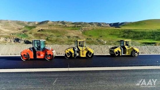 Xudafərin-Qubadlı-Laçın avtomobil yolunun asfaltlanmasına başlanılıb - FOTO