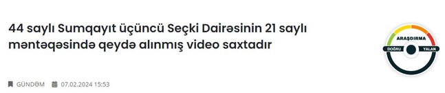 Saatlı seçki dairəsi ilə bağlı yayılan video saxtadır - Araşdırma