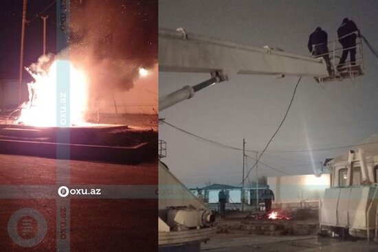 Novruz tonqalı Balaxanı qəsəbəsinin bir hissəsini işıqsız qoydu - FOTO