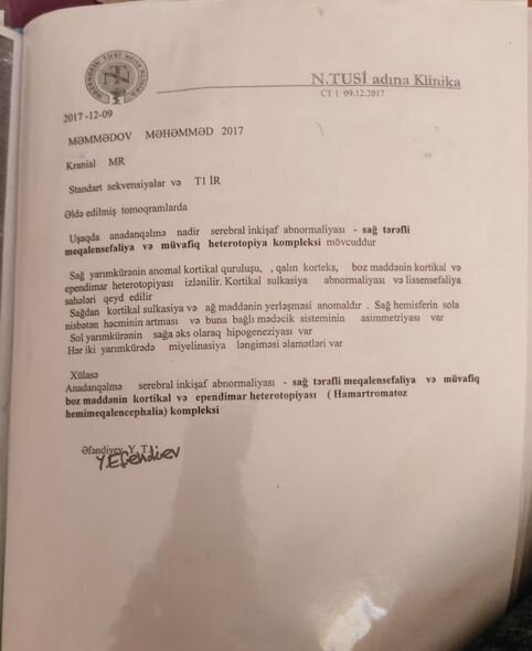 Daimi qıcolmalar keçirən beş yaşlı Məhəmmədin sizin köməyinizə EHTİYACI VAR - FOTO