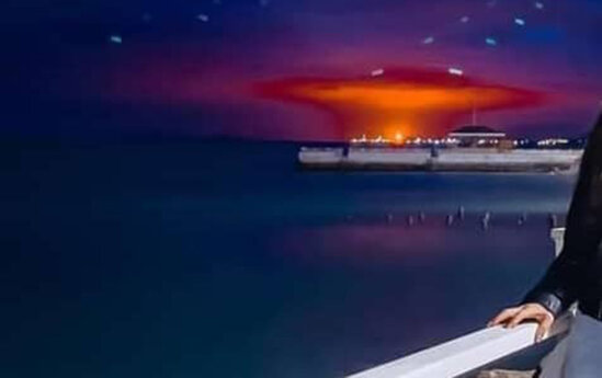 Bakıda səmada görünən işıq nədir? - Video