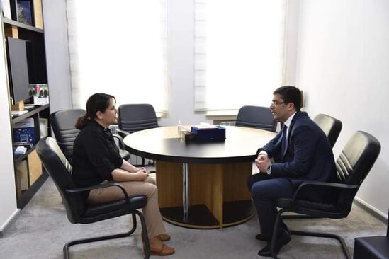 Əhməd İsmayılov jurnalist Aytən Məmmədova ilə görüşüb