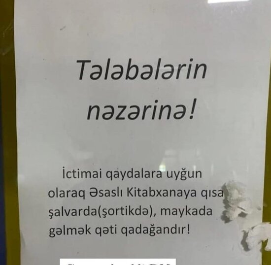 ​Universitetdə tələbələrə qoyulan geyim qadağası tənqid edildi - FOTO