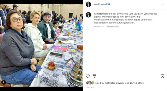 Kamil Zeynallı Məleykə xanımla bir süfrədə - FOTO-VİDEO