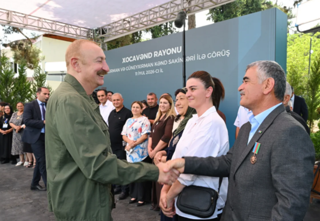 İlham Əliyev Xocavənd rayonunun Quzeyxırman kəndində olub - FOTO
