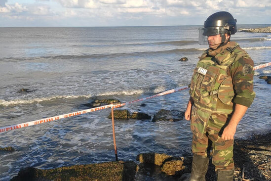 Xəzər dənizində tank əlehinə mina aşkarlandı - FOTO/VİDEO