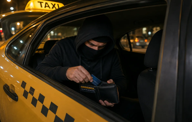 Taksidən pul və bank kartları oğurlayan şəxs saxlanılıb
