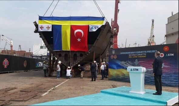 Türkiyə Ukrayna Hərbi Dəniz Qüvvələri üçün ikinci gəminin inşasına başladı - FOTO