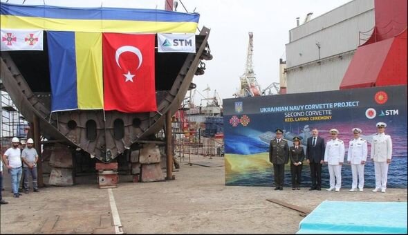 Türkiyə Ukrayna Hərbi Dəniz Qüvvələri üçün ikinci gəminin inşasına başladı - FOTO