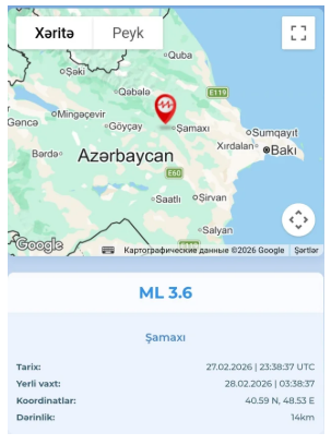 Şamaxı dünəndən bəri 7-ci zəlzələ oldu