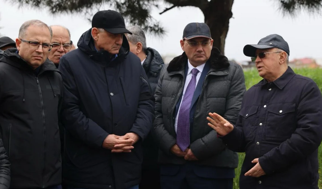 Nazir Badamdardakı sürüşmə zonasına getdi - VİDEO - FOTO