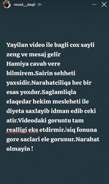 Ailəsi Rəşad Dağlının görüntüsü ilə bağlı AÇIQLAMA YAYDI