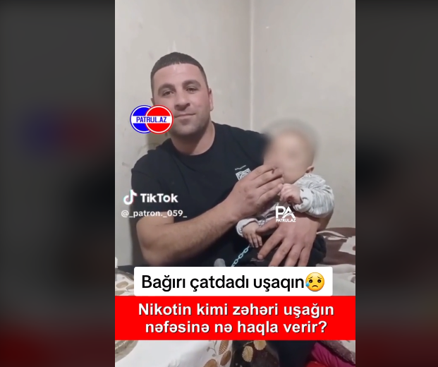Canlı yayımda bir yaşlı uşağa siqaret çəkdirən ata SAXLANILDI