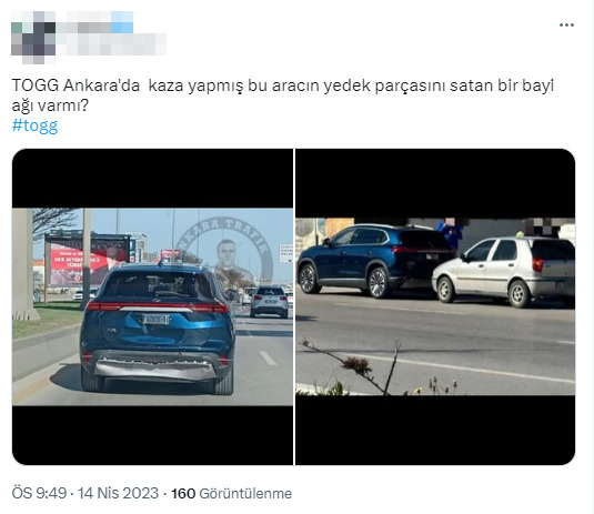 "Togg" ilk qəzasını yaşadı - Hamı eyni sualı verir - FOTO