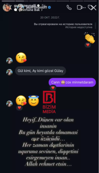 Cabir İmanovla yazışmasını paylaşan Gülay tənqid olunur