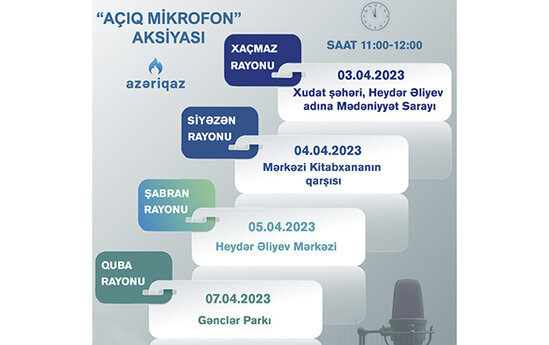 Bu rayonlarda "Açıq mikrofon" aksiyası keçiriləcək