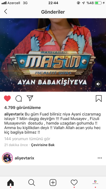 Füzuli Musayevin qohumu Ayana qarşı: Bu kişilikdən deyil - FOTO