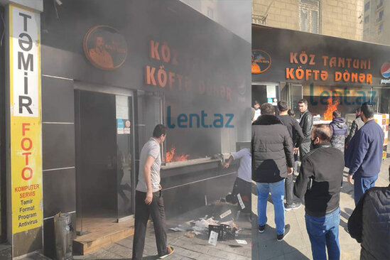 Bakıda məşhur dönərxanada YANĞIN - FOTO - YENİLƏNİB