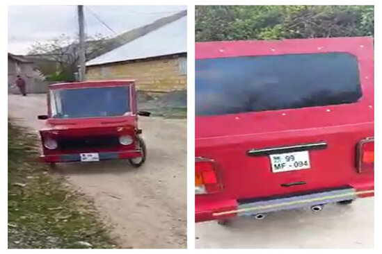 Azərbaycanda 10-cu sinif şagirdi velosiped-maşın düzəltdi - VİDEO