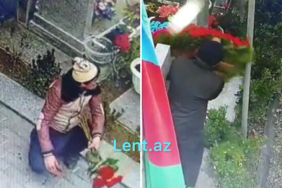 II Fəxri Xiyabanda RƏZALƏT: Şəhidlərin məzarına qoyulan güllər oğurlandı - VİDEO