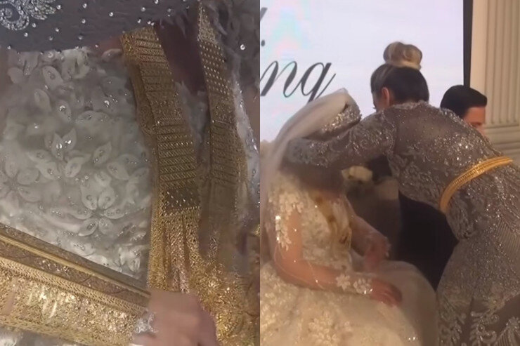 Toyda gəlinə bir çamadan qızıl taxdılar - VİDEO