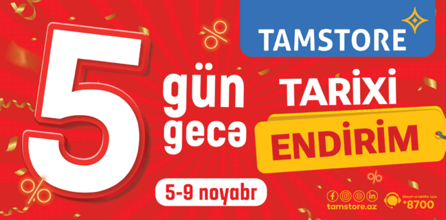 5 Gün 5 Gecə tarixi endirimlər olacaq