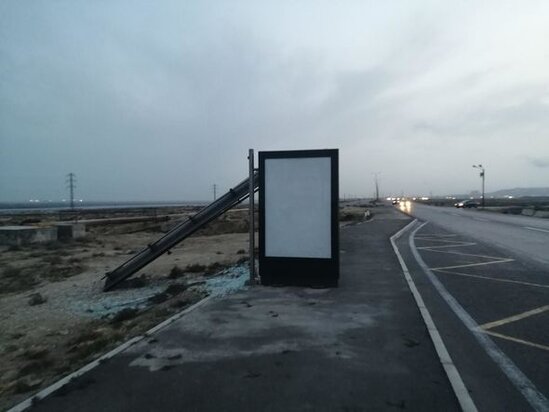 Bakıda güclü külək dayanacağı aşırıb - FOTO
