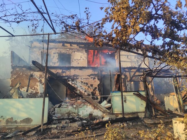 Şabrandakı yanğında 13 ev yandı - FOTOLAR