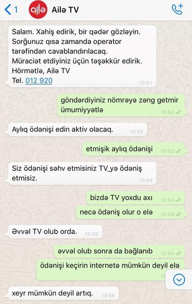 "Ailə TV" abonentdən "oğurluq" edib: Göstərmədiyi xidmətə görə pul alıb - FOTOLAR