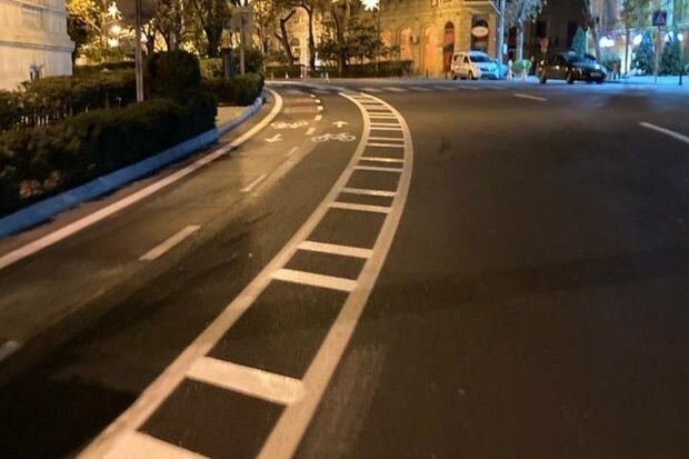 Bakıda velosiped yolunun salınmasına BAŞLANILDI - FOTO