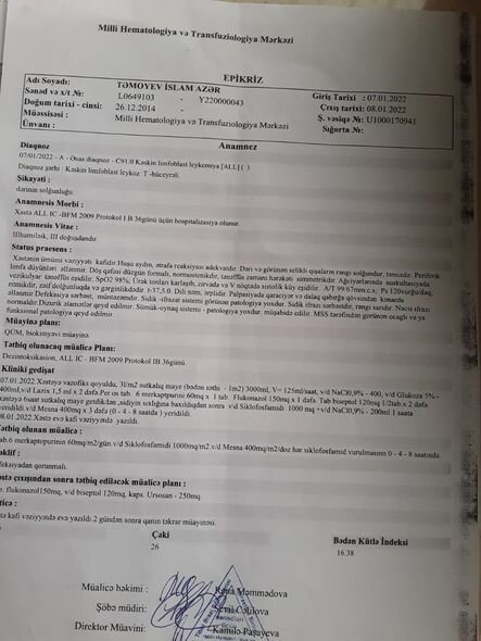 Yeddi yaşlı İslam kəskin leykozdan əziyyət çəkir - FOTO