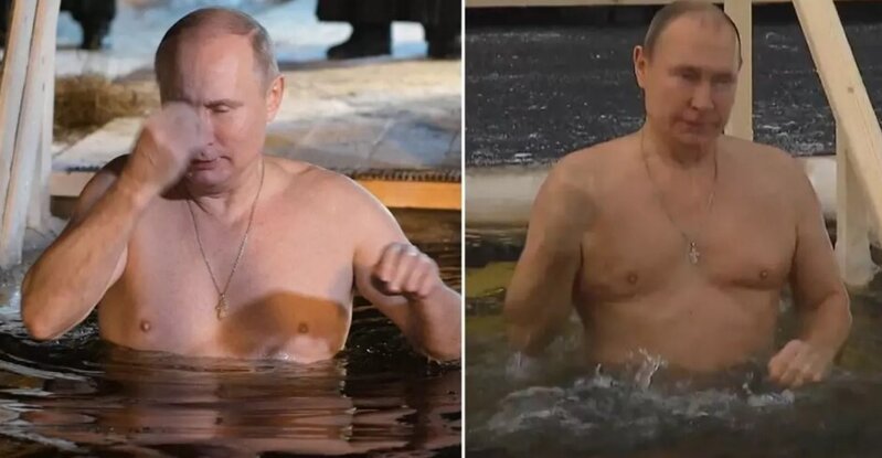 73 yaşlı Putin yenə gündəmdədir: Buzlu suya girdi - VİDEO