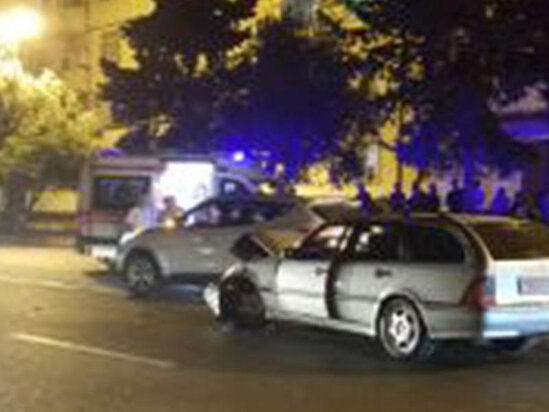 Bakıda 3 avtomobil toqquşub, sürücülərdən biri xəsarət alıb - VIDEO - FOTO