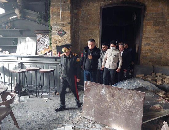 Kəmaləddin Heydərov partlayış baş verən obyektə gəldi - FOTO/VİDEO