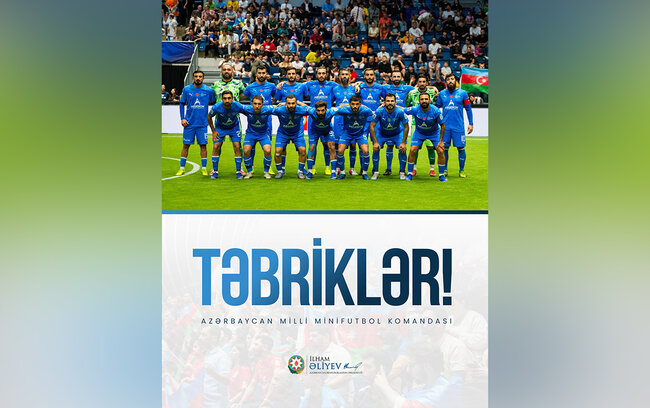 Prezident millimizi qələbə münasibətilə təbrik etdi