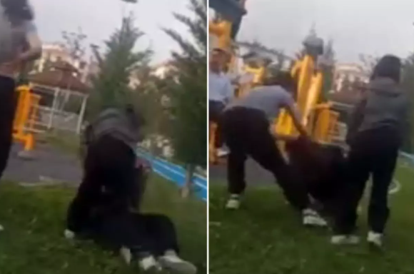 Məktəbli qızlar sinif yoldaşlarını tələyə düşürüb döydülər - VİDEO
