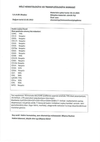 Qriplə başlayıb, leykozla bitdi: Bahalı müalicəyə ehtiyacı olan Əli Əhədovun hekayəsi (FOTO/VİDEO)