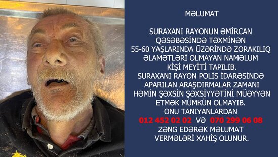 Bakıda naməlum kişi meyiti TAPILDI - FOTO