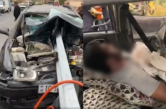 Azərbaycanda baş verən dəhşətli qəzanın görüntüləri - VİDEO