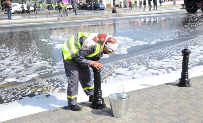 Bu gün Bakının 545 küçəsi yuyuldu
