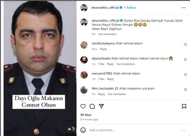 Qətlə yetirilən polis kapitanı məşhur müğənninin dayısıoğlu imiş - FOTO