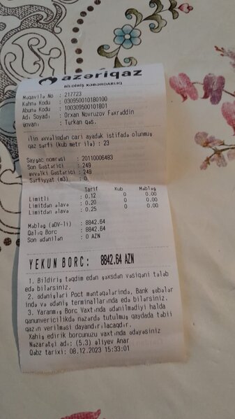 "Azəriqaz" 3 ildir yaşayış olmayan evə 8842 manat BORC YAZDI- ŞİKAYƏT