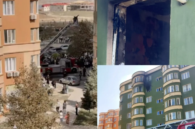 Masazırda mənzildə yanğın oldu - VİDEO