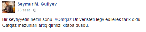 Qafqaz Universitetinin tələbələri ürək dağladı: " Alnıaçıq aramızdan getdin..."