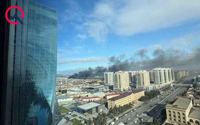Nərimanovda obyekt yanır -Video - Yenilənir