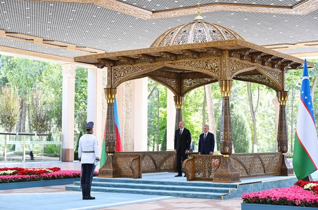 Daşkənddə Prezident İlham Əliyevin rəsmi qarşılanma mərasimi olub - FOTO