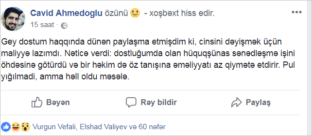 Azərbaycanda RƏZALƏT! Cinsini dəyişmək istəyən oğlana...Fotofakt