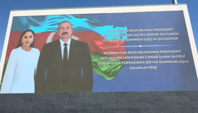 Daşkənddə İlham Əliyevin dövlət səfəri ilə bağlı qarşılanma bannerləri yerləşdirilib - VİDEO