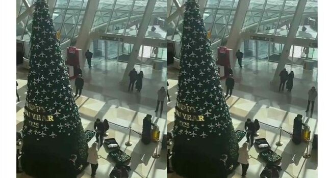 Qəzadan sonra Bakı aeroportunda yolka söküldü - Video