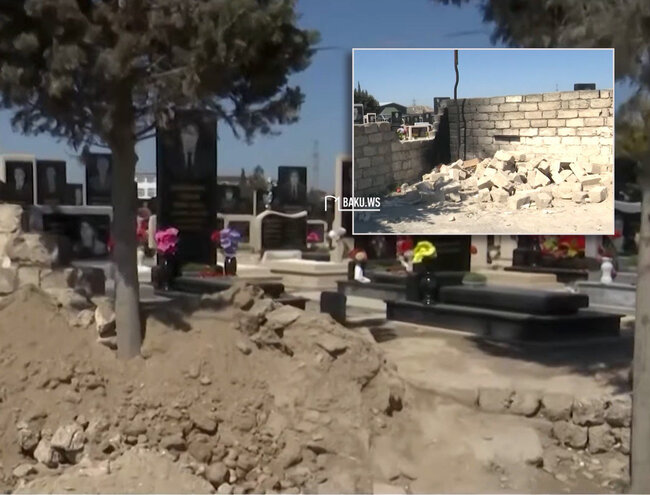 Bakıda qəbiristanlıqda çayxana tikmək istəyiblər - ŞOK GÖRÜNTÜLƏR